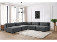 Kampinė sofa JEANNE, 4 moduliai + kampas, tamsiai pilka vaizdas iš šono