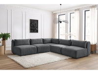 Kampinė sofa JEANNE, 4 moduliai + kampas, tamsiai pilka kampinis vaizdas