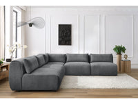 Kampinė sofa JEANNE, 4 moduliai + kampas, tamsiai pilka moderniame interjere