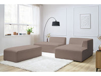 Modulinė kampinė sofa MEGEVE su pufu su tvarkingu išdėstymu