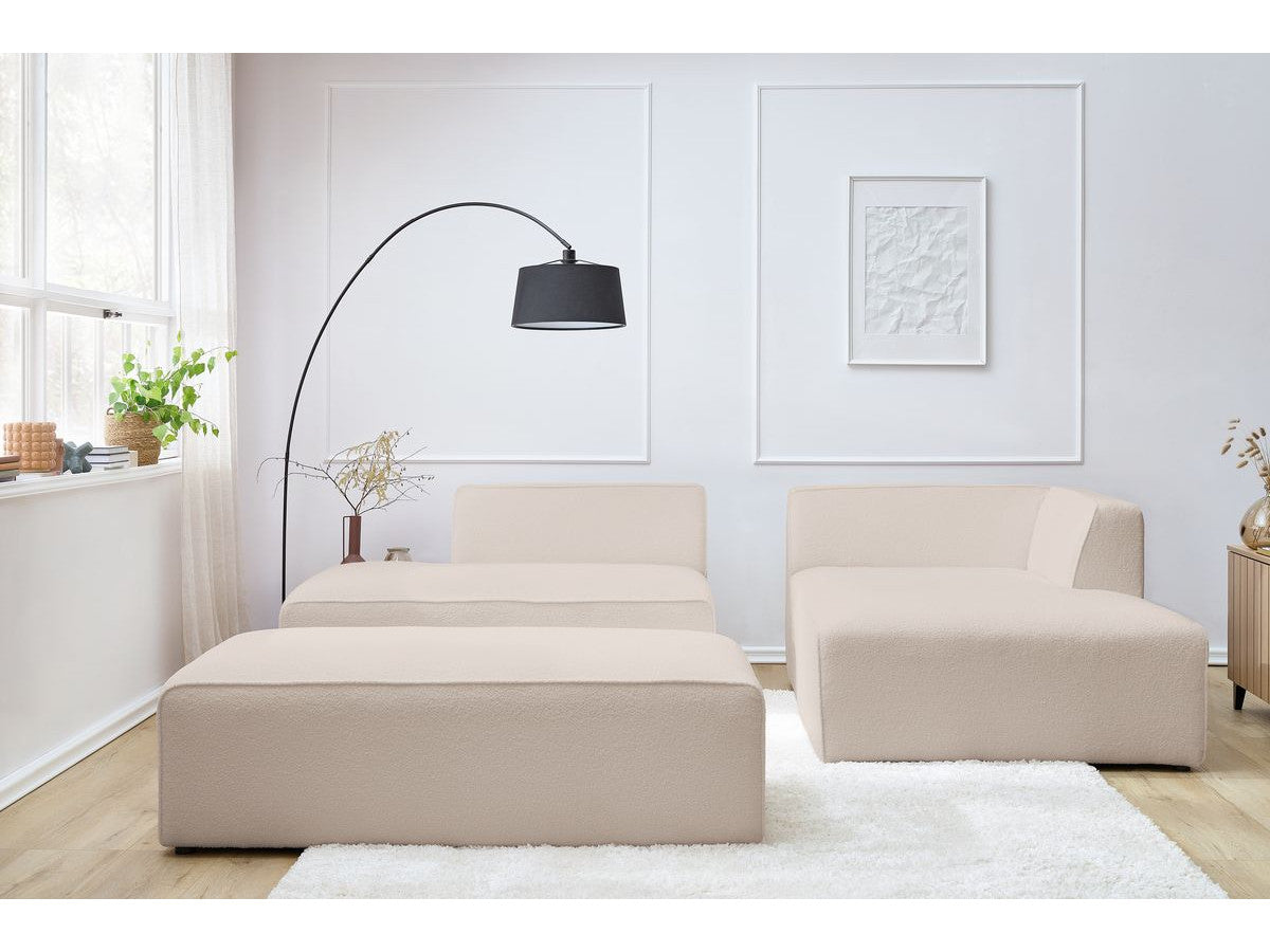 Modulinė kampinė sofa MEGEVE su pufu ramiame svetainės kampe