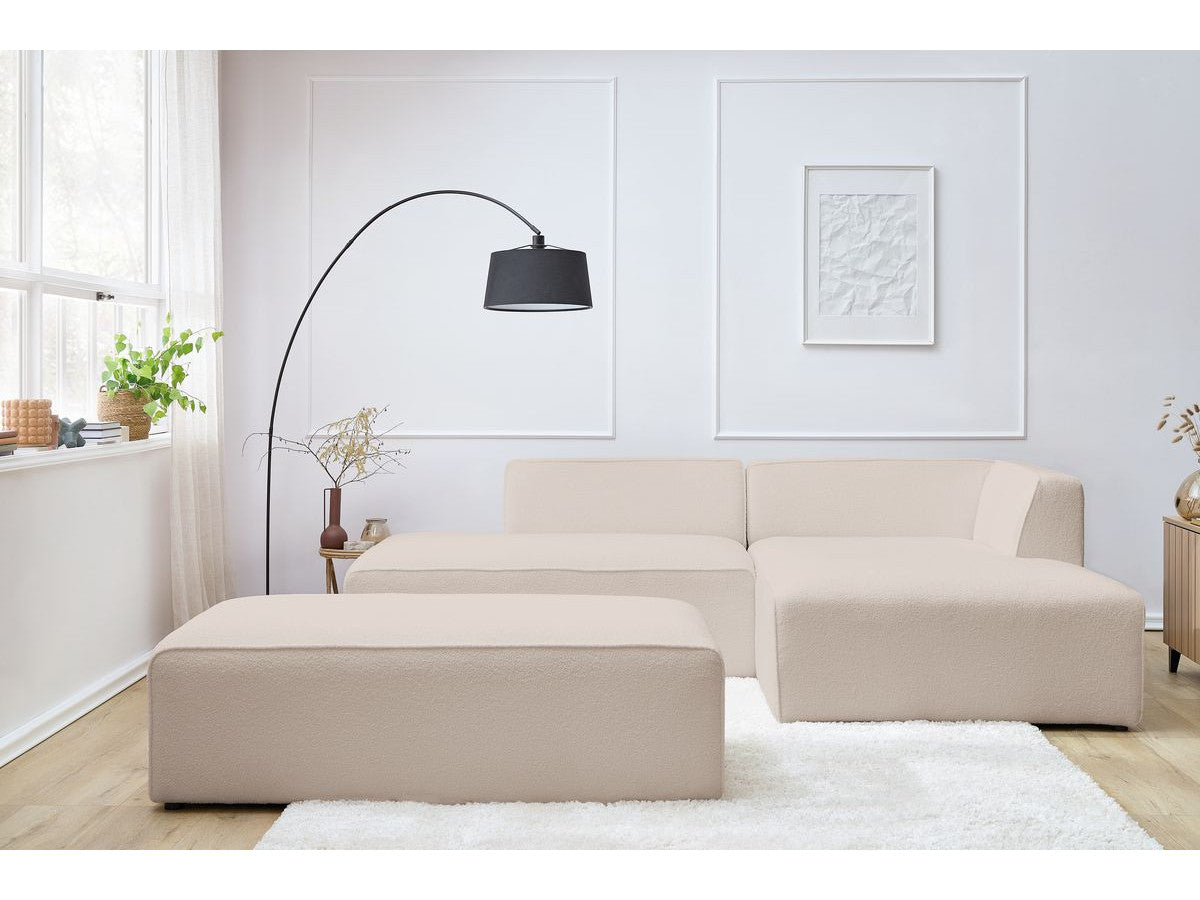 Modulinė kampinė sofa MEGEVE su pufu patogiam poilsiui po darbo