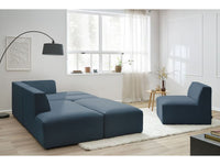 Kampinė modulinė sofa MEGEVE, tamsiai mėlyna, su pufu detalės vaizdas