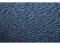 Kampinė modulinė sofa su pufu ir tamsiai mėlyna detalės vaizdas