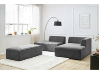 Kampinė modulinė sofa su pufu MEGEVE, tamsiai pilka vaizdas iš priekio