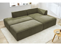 Kampinė modulinė sofa su pufu MEGEVE, žalia detalės vaizdas