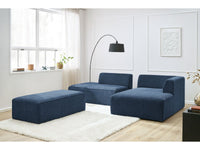 Kampinė modulinė sofa su pufu MEGEVE, tamsiai mėlyna vaizdas iš priekio