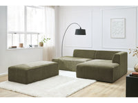 Kampinė modulinė sofa su pufu MEGEVE, žalia kampinis vaizdas