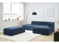 Kampinė modulinė sofa su pufu MEGEVE, tamsiai mėlyna kampinis vaizdas