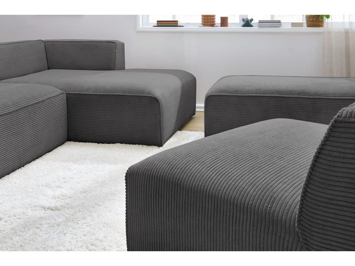 Modulinė kampinė sofa MEGEVE tamsiai pilka modulinė kompozicija patogiam erdvės planavimui