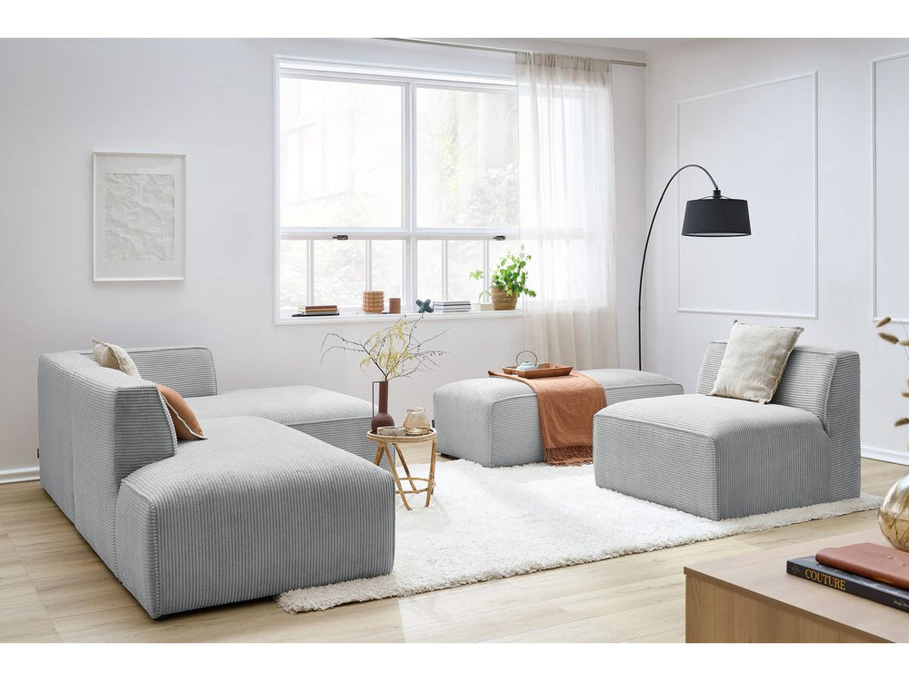 Modulinė kampinė sofa MEGEVE tamsiai mėlyna, erdvi kampinė sofa svetainės poilsio kampui