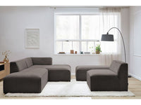 Modulinė kampinė sofa MEGEVE su pufu šiuolaikiško dizaino svetainėje