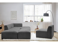 Modulinė kampinė sofa MEGEVE tamsiai pilka erdvi kampinė sofa poilsio zonai šeimai