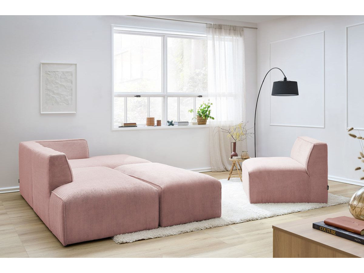 Modulinė kampinė sofa MEGEVE su pufu su pufu naudojamu kaip pakojis