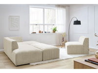 Modulinė kampinė sofa MEGEVE su pufu su pufu pritaikytu sėdėjimui