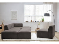 Modulinė kampinė sofa MEGEVE su pufu su minkštu kilimu po sofa