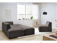 Modulinė kampinė sofa MEGEVE su pufu svečių priėmimo erdvėje