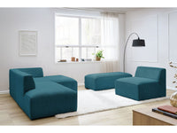 Modulinė kampinė sofa MEGEVE tamsiai mėlyna modernus dizainas be porankių vizualiai lengvai erdvei