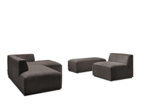 Modulinė kampinė sofa MEGEVE su pufu su pufu šalia sofos
