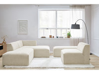 Modulinė kampinė sofa MEGEVE su pufu moderniame bute