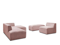 Modulinė kampinė sofa MEGEVE su pufu su dekoratyvinėmis pagalvėmis