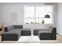 Modulinė kampinė sofa MEGEVE tamsiai pilka praktiškas atspalvis intensyviam naudojimui namuose