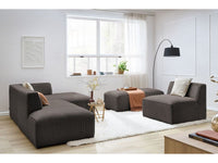 Modulinė kampinė sofa MEGEVE su pufu kampinė kompozicija kambaryje