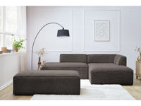 Modulinė kampinė sofa MEGEVE su pufu ruda dešinė kasdieniam poilsiui