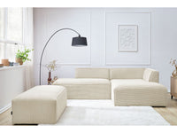 Modulinė kampinė sofa MEGEVE su pufu smėlio dešinė minimalistiniam stiliui