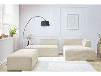 Modulinė kampinė sofa MEGEVE su pufu smėlio dešinė patogiai svetainei