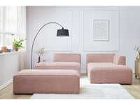 Modulinė kampinė sofa MEGEVE su pufu rožinė dešinė išskirtiniam interjero akcentui
