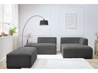 Modulinė kampinė sofa MEGEVE su pufu, tamsiai pilka lankstumui planuojant erdvę