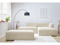 Modulinė kampinė sofa MEGEVE su pufu smėlio dešinė jaukiai poilsio zonai