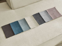 Modulinė kampinė sofa MEGEVE su pufu smėlio dešinė ramių spalvų erdvei