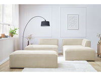 Modulinė kampinė sofa MEGEVE su pufu smėlio dešinė švariam dizainui