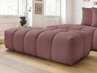 Kampinė sofa MONT-BLANC su pufu, rožinė moderniame interjere