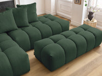 Kampinė sofa MONT-BLANC su pufu, žalia vaizdas iš šono