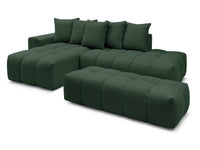 Kampinė sofa MONT-BLANC su pufu, žalia detalės vaizdas