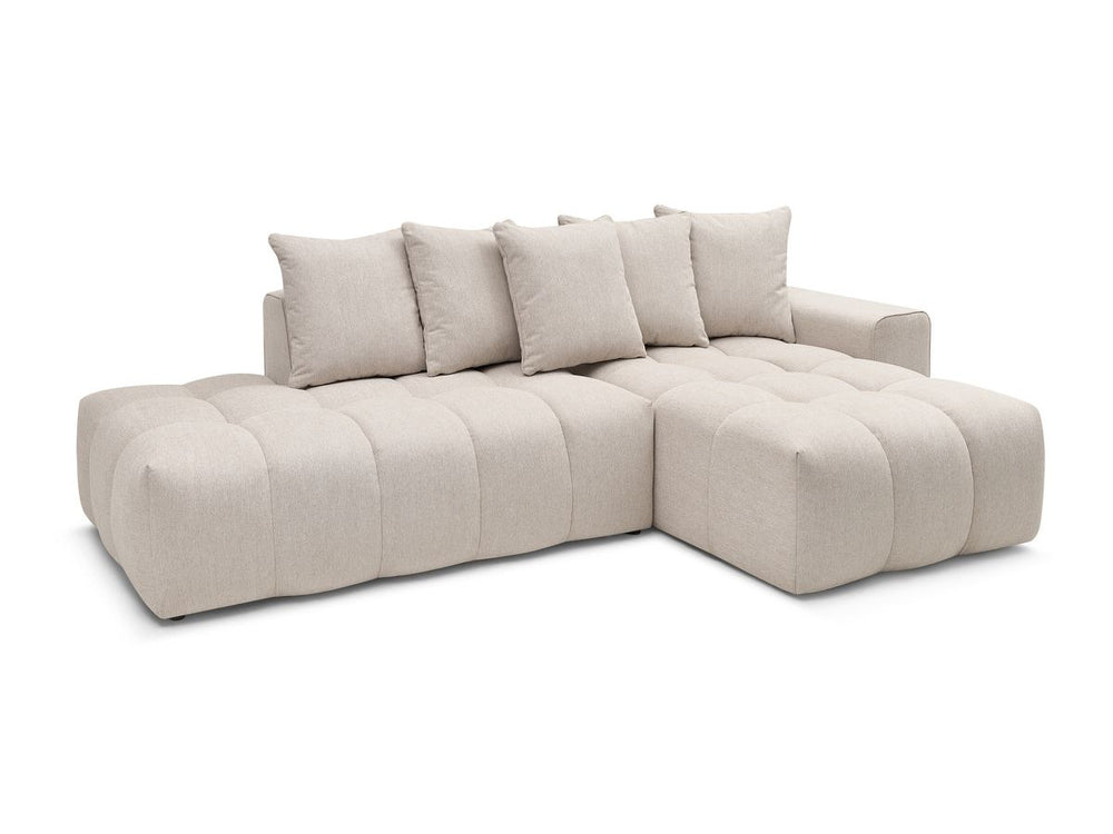 Kampinė sofa MONT-BLANC, smėlinė audinio tekstūra