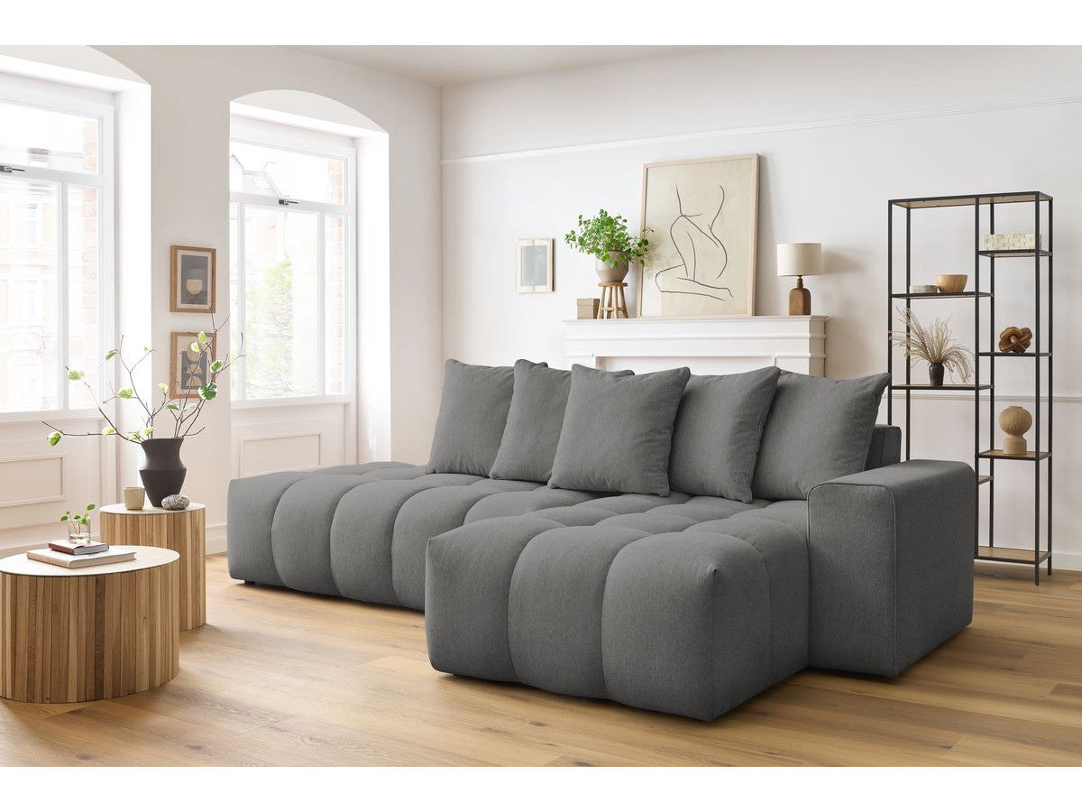 Kampinė sofa MONT-BLANC, tamsiai pilka vaizdas iš šono
