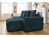 Kampinė sofa MONT-BLANC, tamsiai mėlyna moderniame interjere