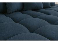 Kampinė sofa MONT-BLANC, tamsiai mėlyna su pufu