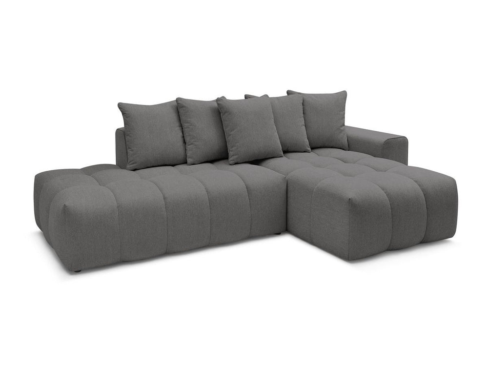 Kampinė sofa MONT-BLANC, tamsiai pilka audinio tekstūra