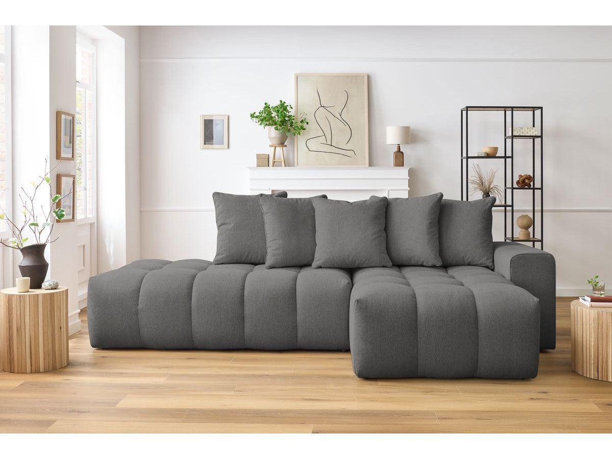 Kampinė sofa MONT-BLANC, tamsiai pilka vaizdas iš priekio