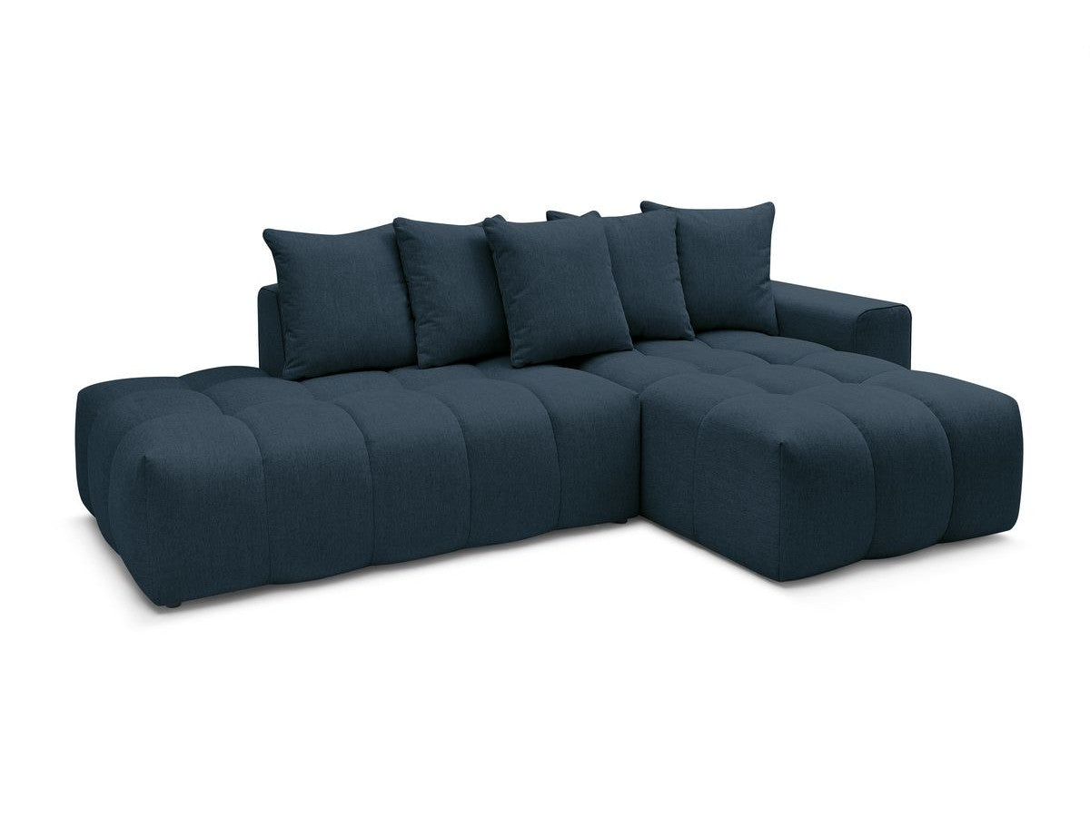 Kampinė sofa MONT-BLANC, tamsiai mėlyna audinio tekstūra