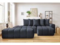 Kampinė sofa MONT-BLANC su pufu, veliūras, tamsiai mėlyna kampinis vaizdas