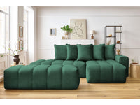 Kampinė sofa su pufu MONT-BLANC, veliūras, žalia kampinis vaizdas