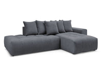 Kampinė sofa MONT-BLANC, veliūras, tamsiai pilka audinio tekstūra