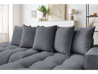 Kampinė sofa MONT-BLANC, veliūras, tamsiai pilka moderniame interjere