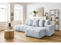 Kampinė sofa MONT-BLANC, veliūras, šviesiai pilka vaizdas iš šono